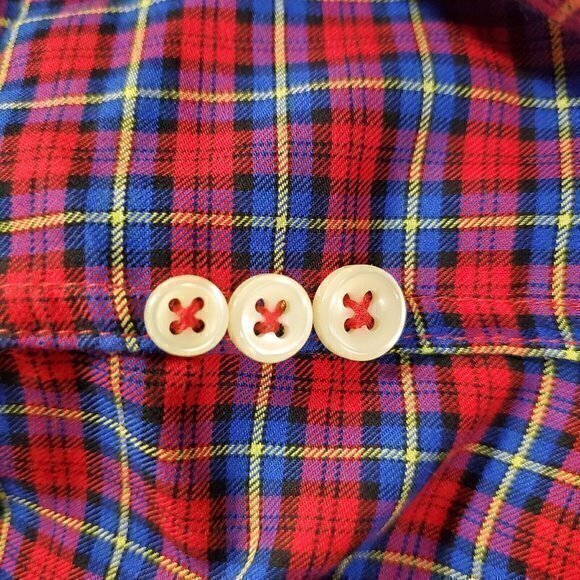 Ralph Lauren Classic Plaid Long Sleeve Button‎ Down Shirt Size Large with Logo - Picture 7 of 7